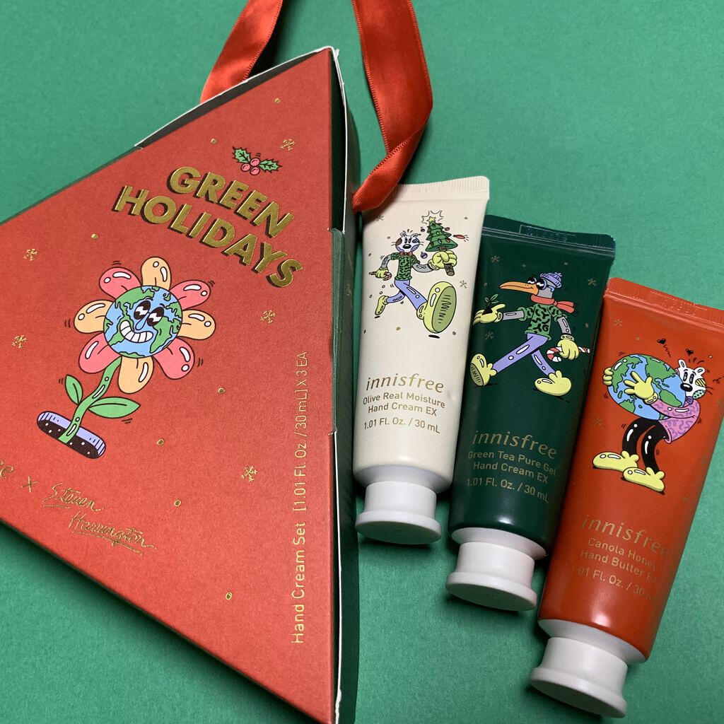 ハンドクリーム セット 2021 Green Holidays Edition/innisfree/ハンドクリームを使ったクチコミ（1枚目）