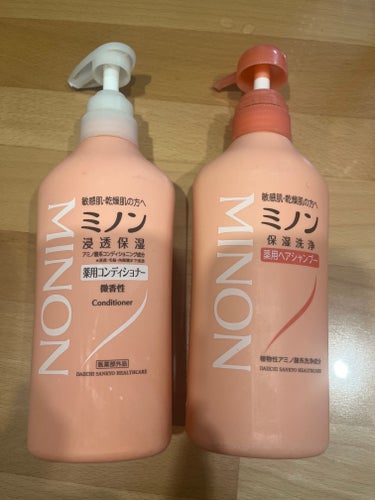 ミノン ミノン薬用ヘアシャンプー／薬用コンディショナーのクチコミ「【使った商品】ミノン
薬用ヘアシャンプー／薬用コンディショナー
【香り】微香性
【テクスチャ】.....」（1枚目）