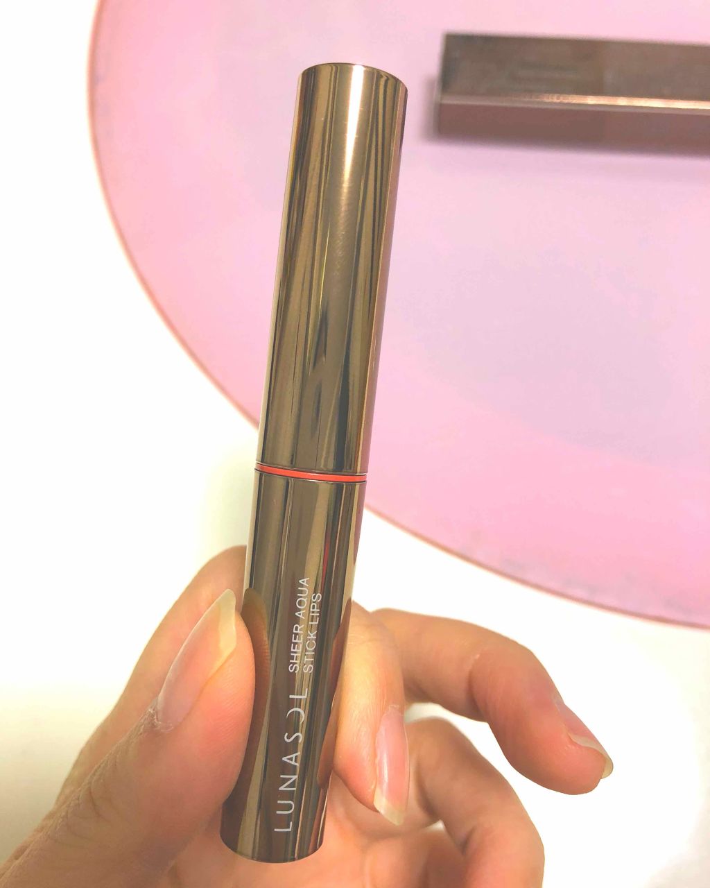 シアーアクアスティックリップス 01 Fresh Orange/LUNASOL/口紅を使ったクチコミ（3枚目）