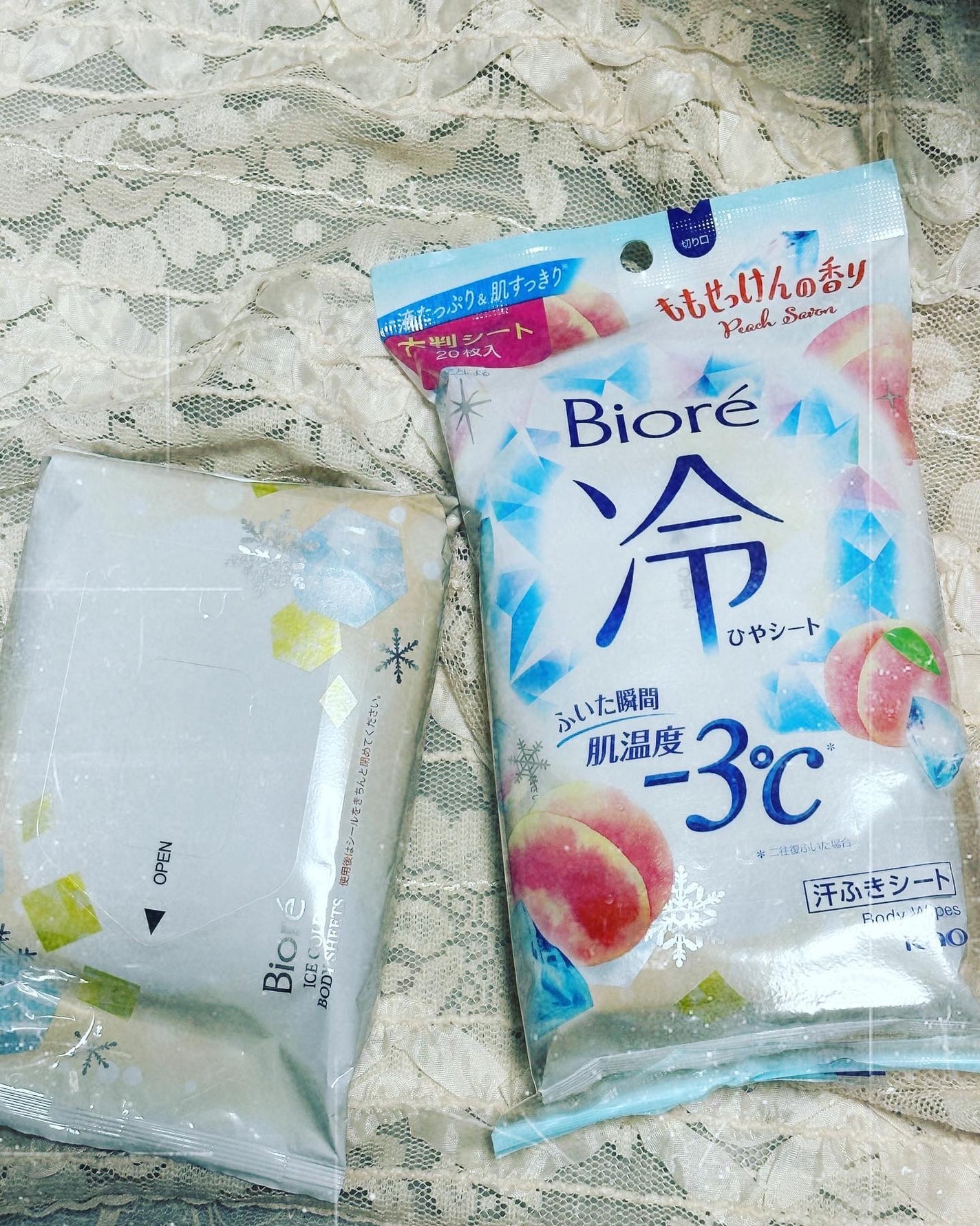 冷シート ももせっけんの香り/ビオレ/ボディシートを使ったクチコミ(2枚目)