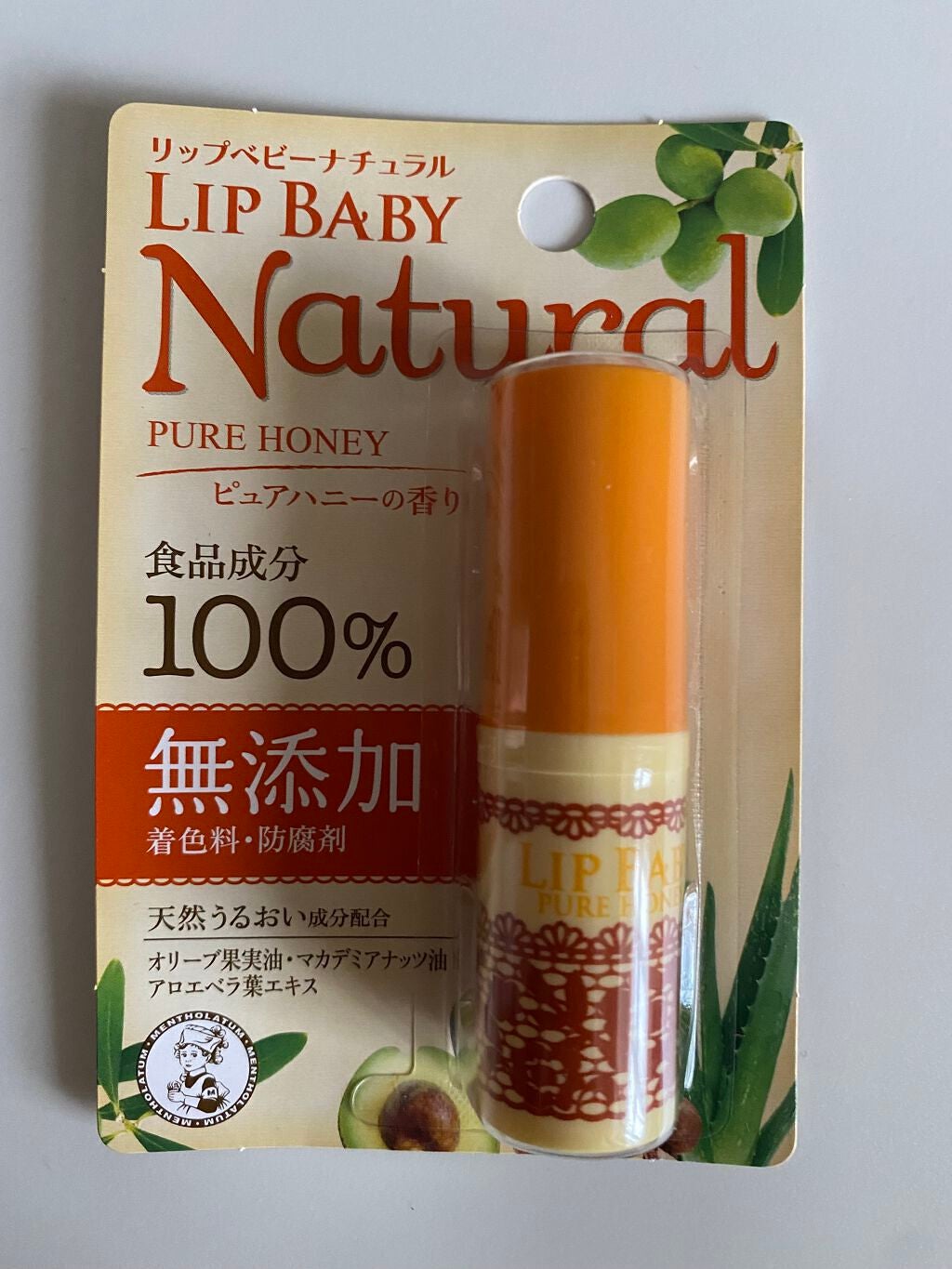 リップベビーナチュラル ピュアハニーの香り/メンソレータム/リップクリームを使ったクチコミ(1枚目)