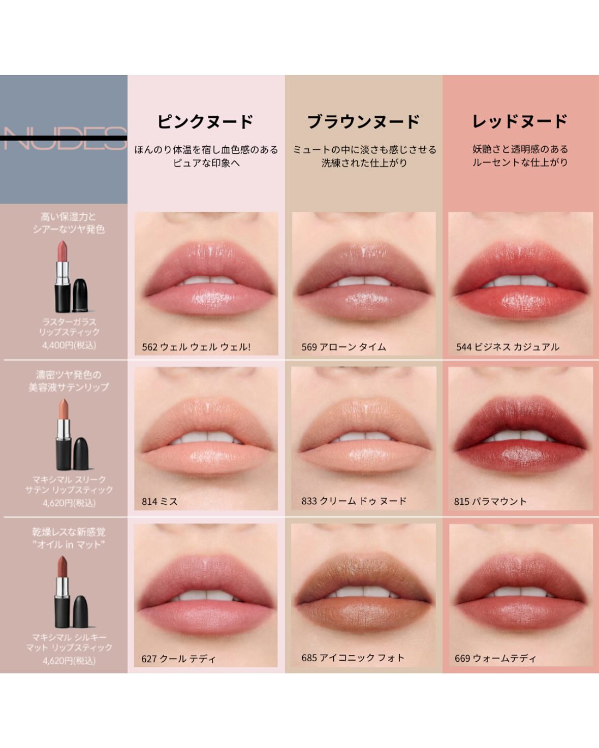 M・A・C公式アカウント on LIPS 「#MACNudes 全130色から選べる