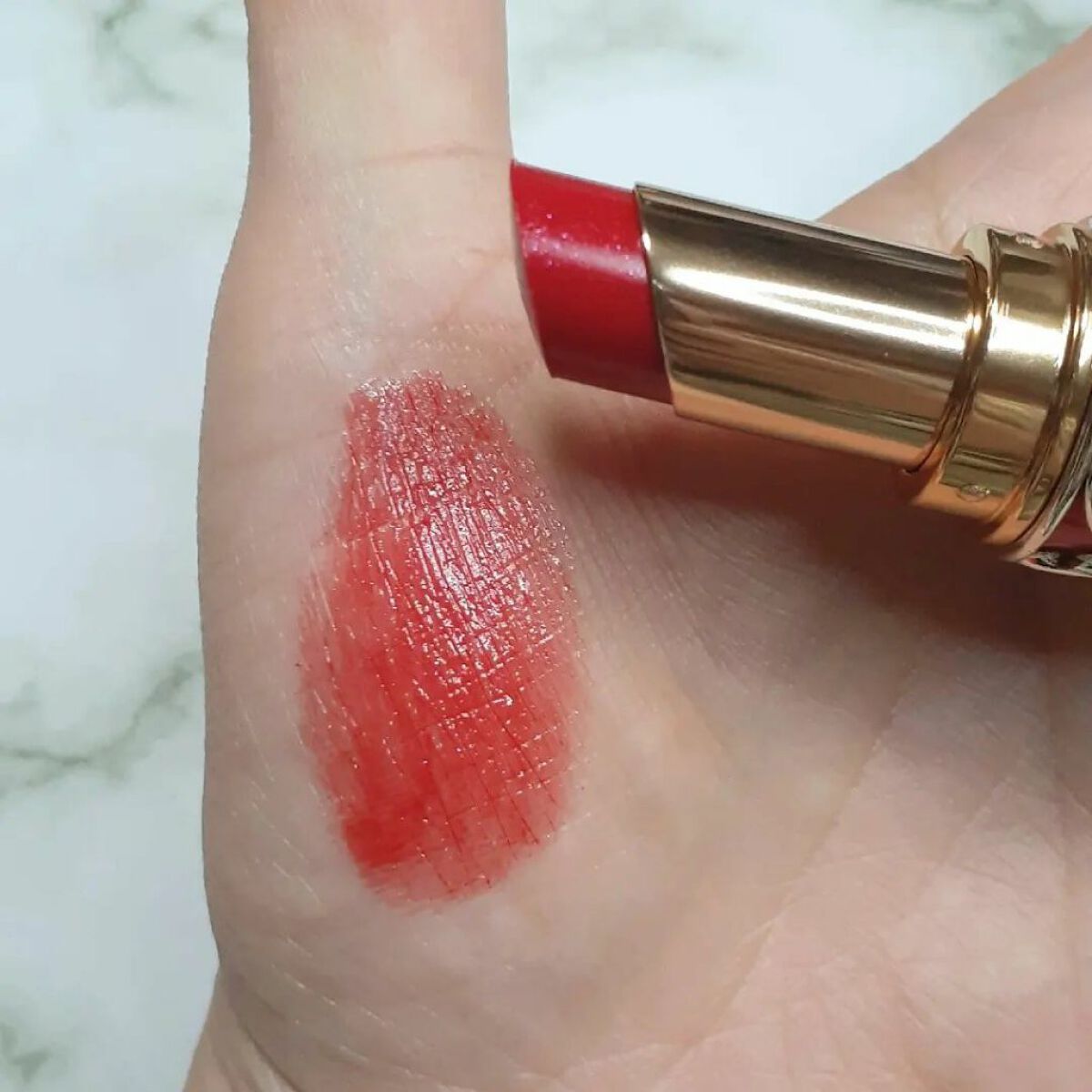 ルージュ ヴォリュプテ シャイン/YVES SAINT LAURENT BEAUTE/口紅を使ったクチコミ(4枚目)