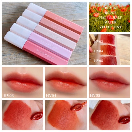ハーフアンドハーフウォーターベルベットティント/BLACK ROUGE/リップティントを使ったクチコミ(8枚目)