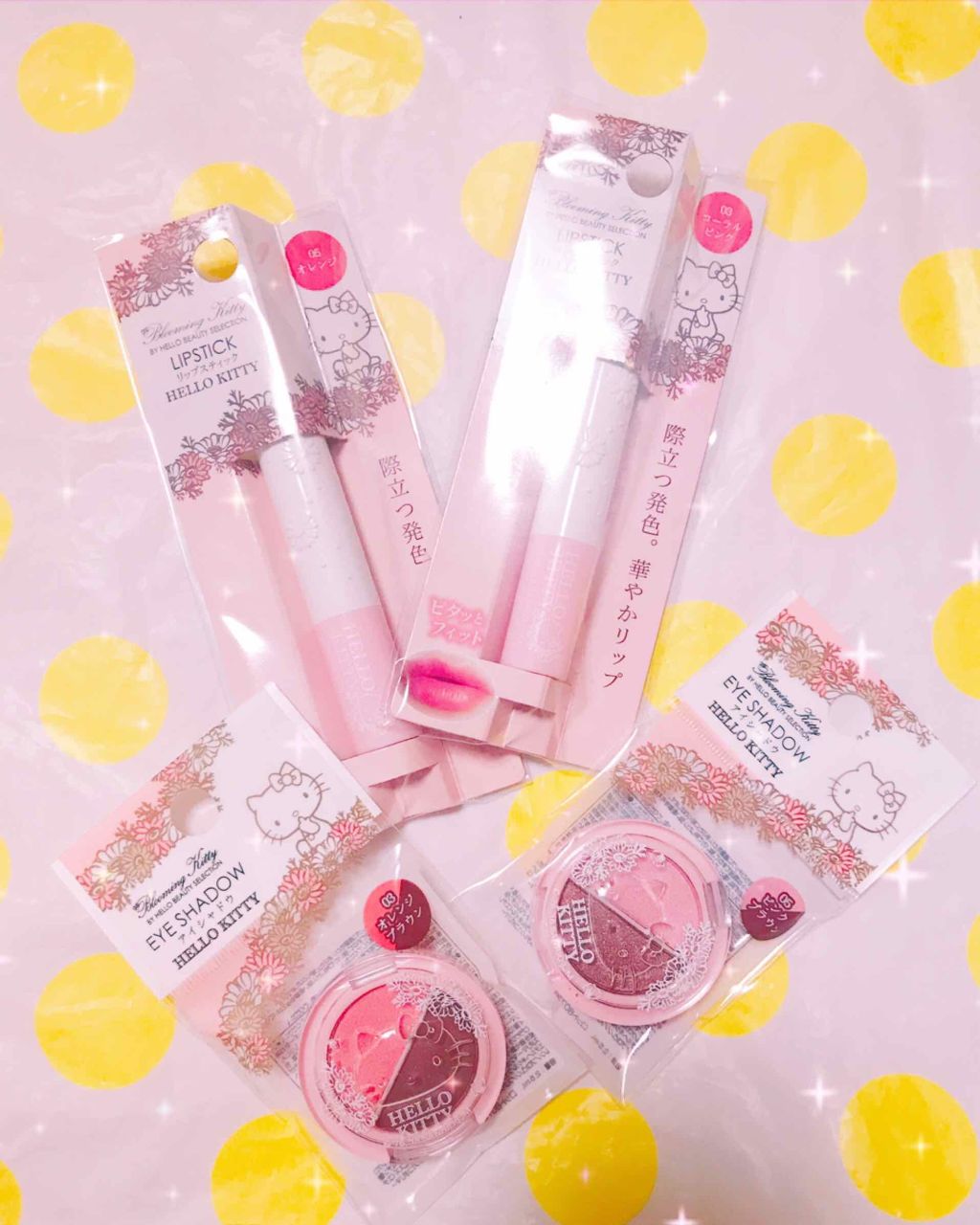 パウダーアイシャドウ ブルーミングキティ/DAISO/アイシャドウパレットを使ったクチコミ（1枚目）