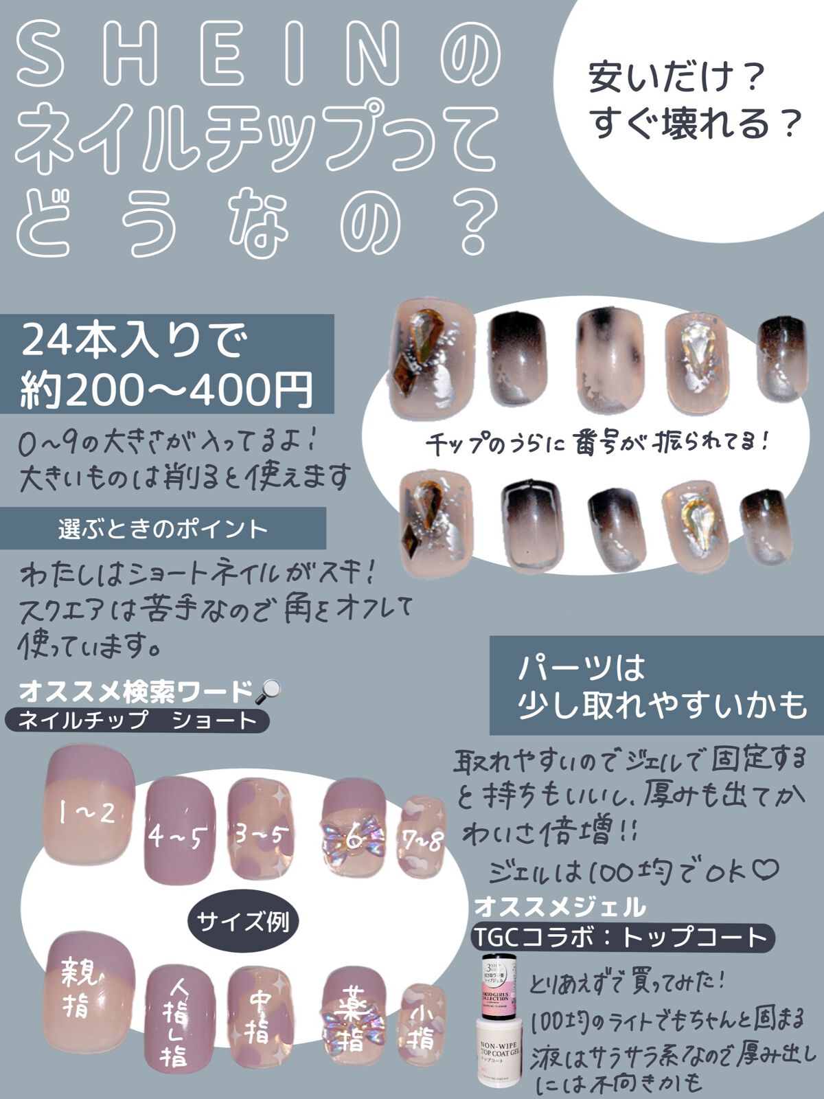 ネイルチップ/SHEIN/ネイルチップ・パーツを使ったクチコミ（2枚目）