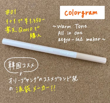 オールインワン涙袋メーカー #1ウォームトーン/Colorgram/ペンシルアイライナーを使ったクチコミ（1枚目）