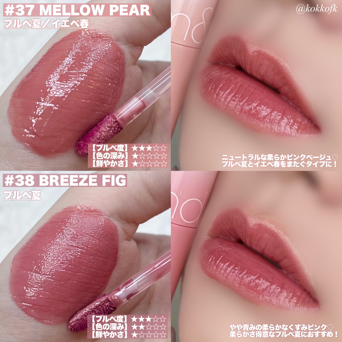 ジューシーラスティングティント/rom&nd/リップティントを使ったクチコミ(3枚目)