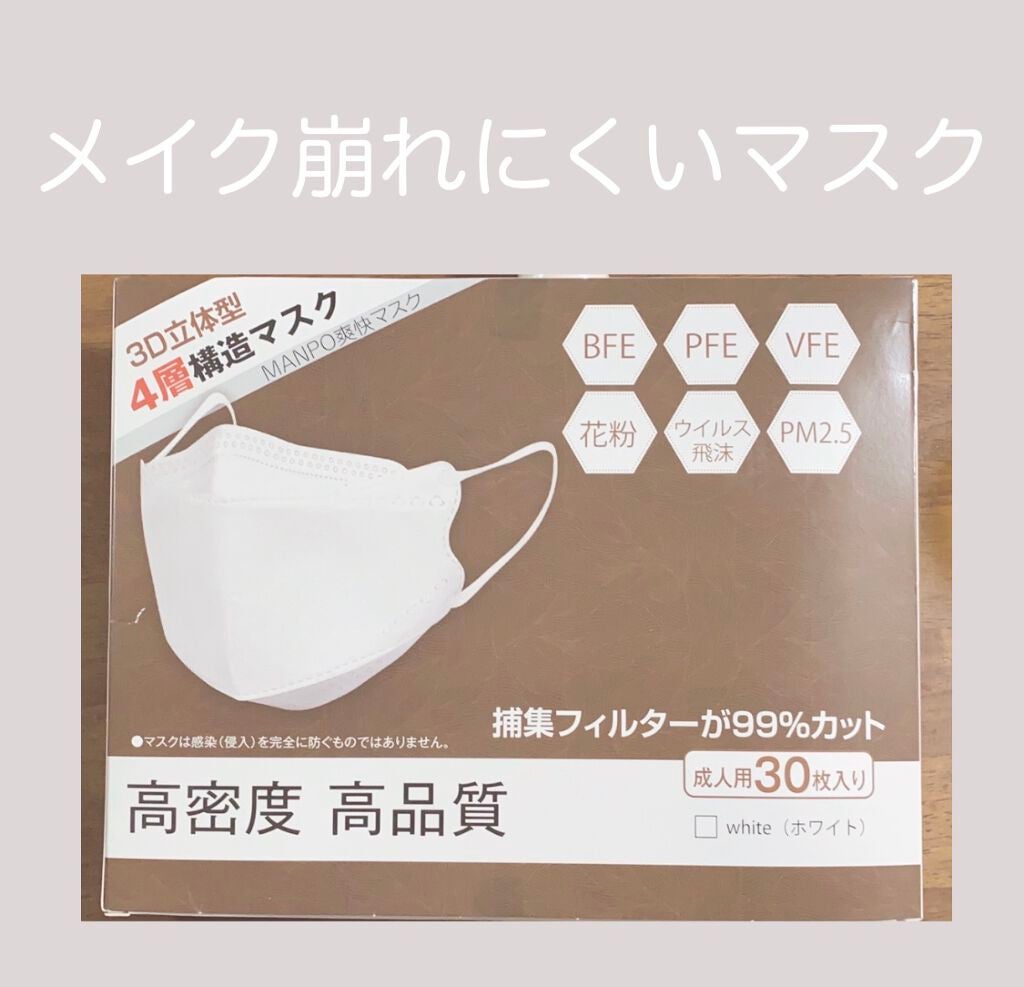 はむすた( ¨̮ ) on LIPS 「メイク崩れないKF94マスク😷こちら楽天で購入しました、コスパ..」(1枚目)