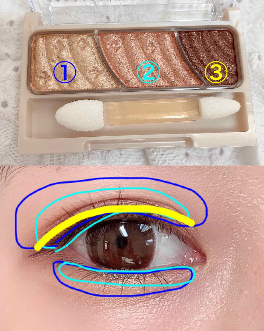 トーンアップアイシャドウ/CEZANNE/アイシャドウパレットを使ったクチコミ(3枚目)