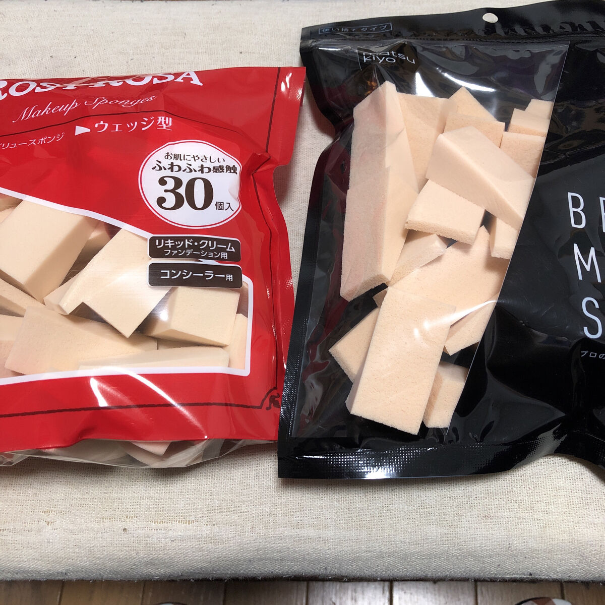 バリュースポンジN ウェッジ型タイプ 30P/ロージーローザ/パフ・スポンジを使ったクチコミ（1枚目）
