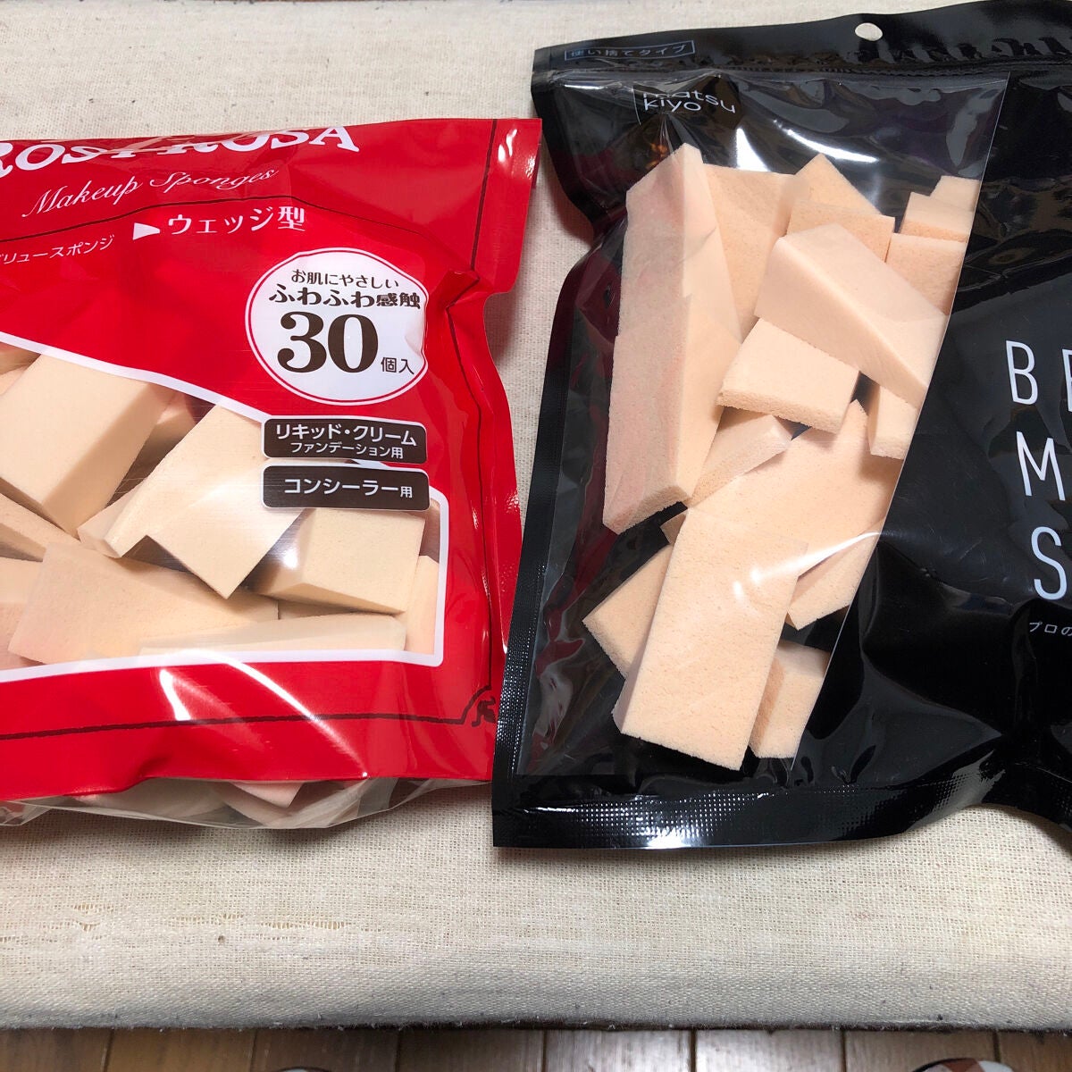 バリュースポンジN ウェッジ型タイプ 30P/ロージーローザ/パフ・スポンジを使ったクチコミ(1枚目)