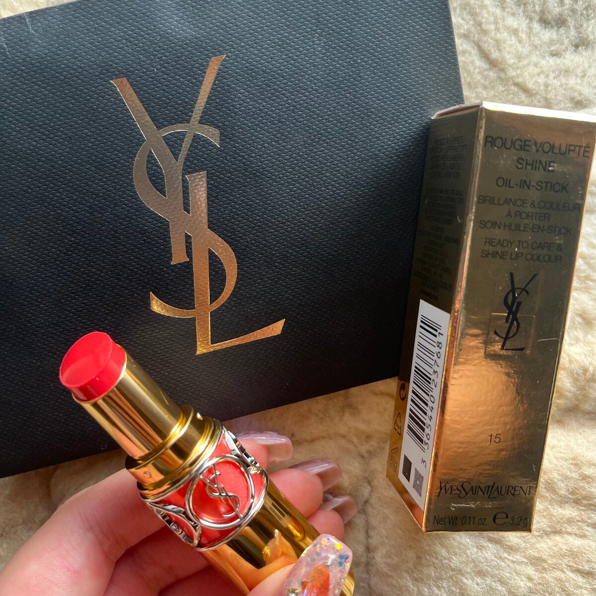 ルージュ ヴォリュプテ シャイン/YVES SAINT LAURENT BEAUTE/口紅を使ったクチコミ(3枚目)