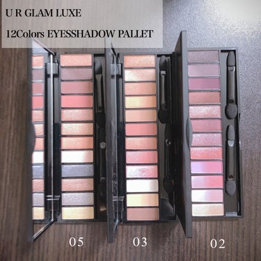 UR GLAM LUXE　12 COLORS EYESHADOW PALLET/U R GLAM/アイシャドウパレットを使ったクチコミ（2枚目）