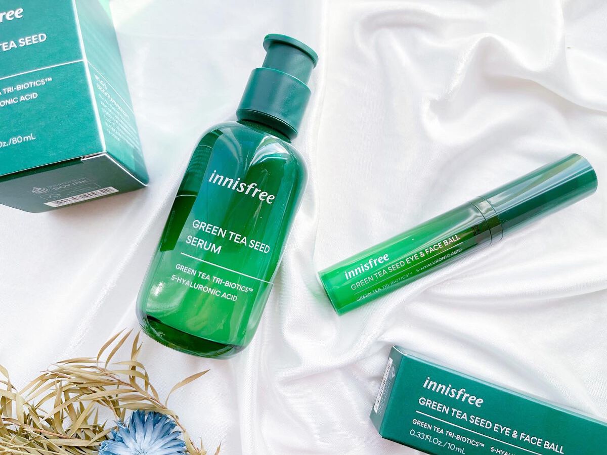 グリーンティーシード モイスト アイ&フェイスボール/innisfree/美容液を使ったクチコミ(1枚目)