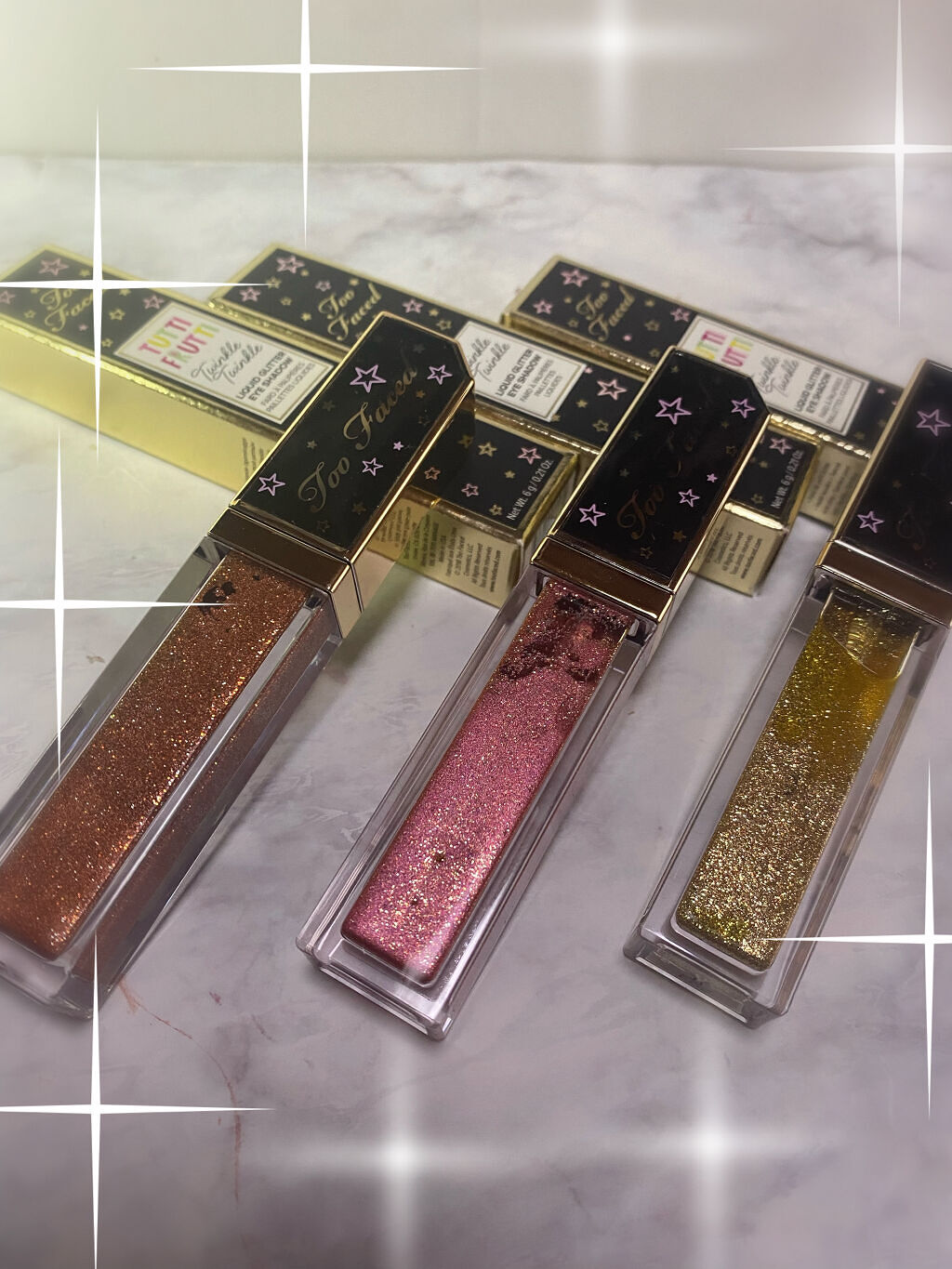 トゥインクル トゥインクル リキッド グリッター アイシャドウ キャンディド ローズ/Too Faced/グリッターを使ったクチコミ（1枚目）