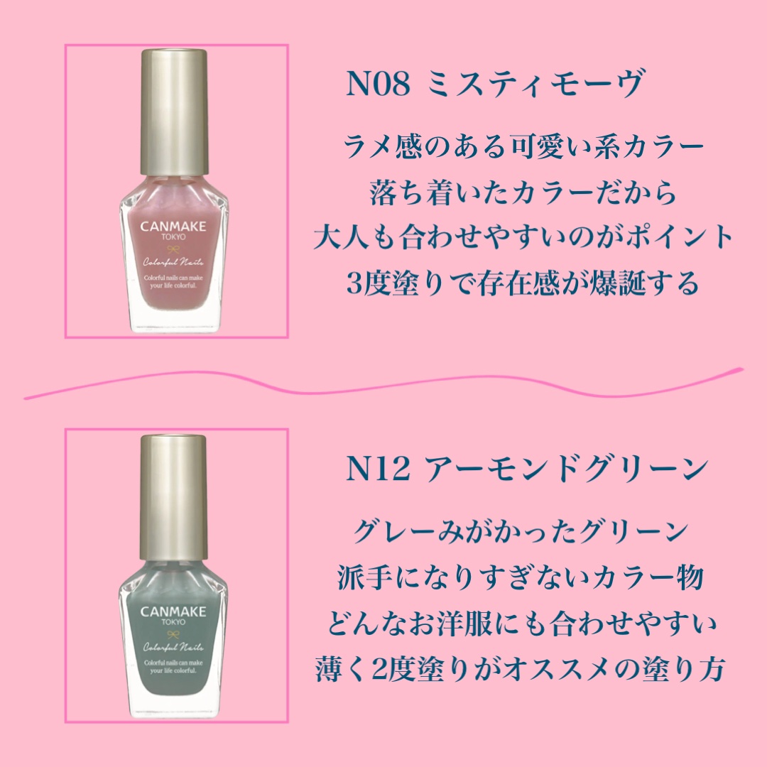 カラフルネイルズ/キャンメイク/マニキュアを使ったクチコミ（2枚目）