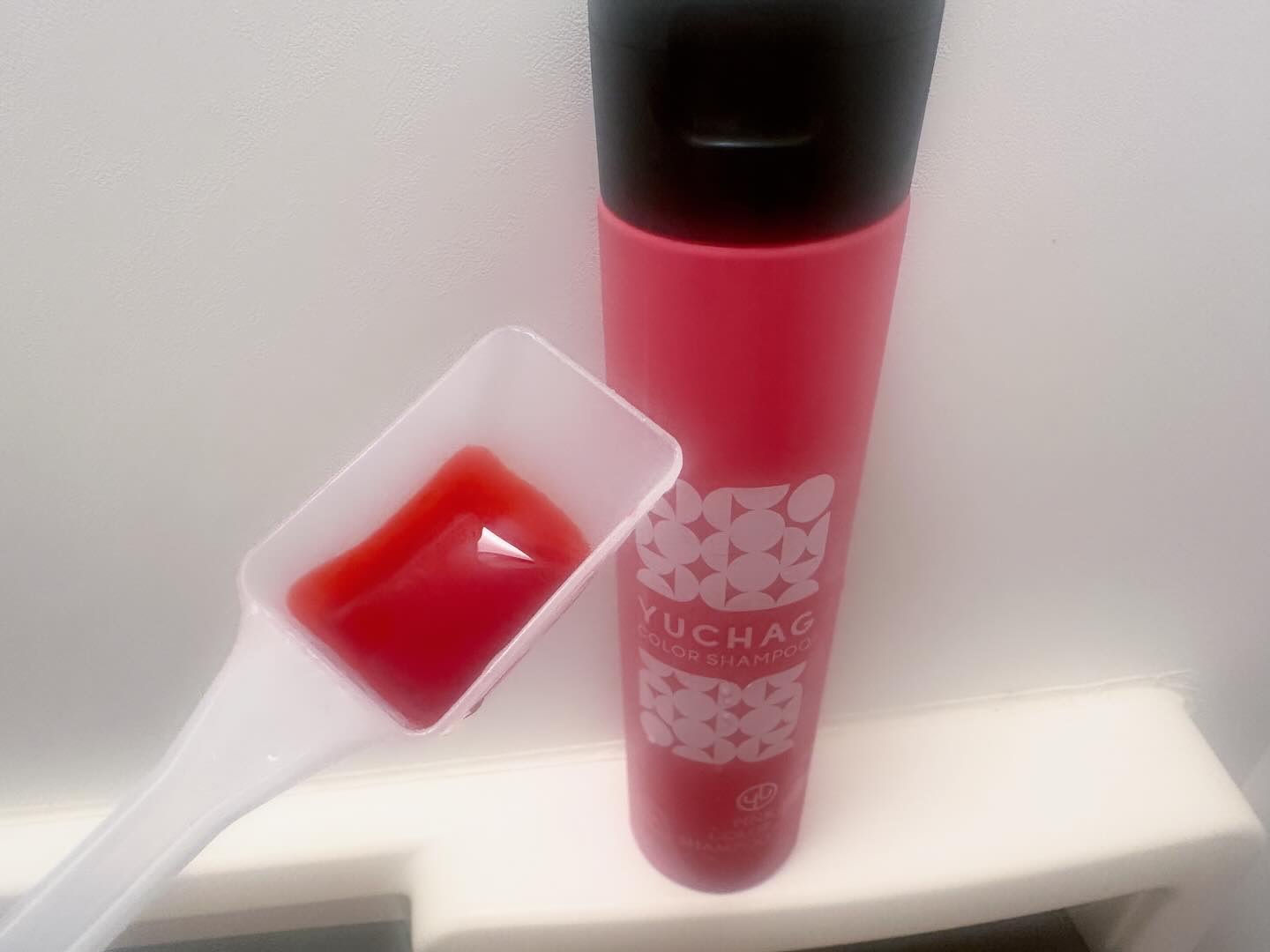 ユチャ　カラーシャンプー/カラートリートメント セット（ピンク）/YUCHAG/市販シャンプーを使ったクチコミ（2枚目）