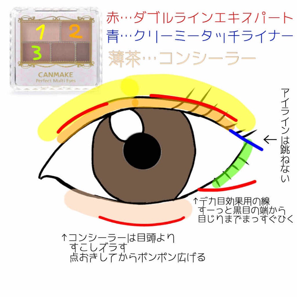 パーフェクトマルチアイズ/キャンメイク/アイシャドウパレットを使ったクチコミ(4枚目)