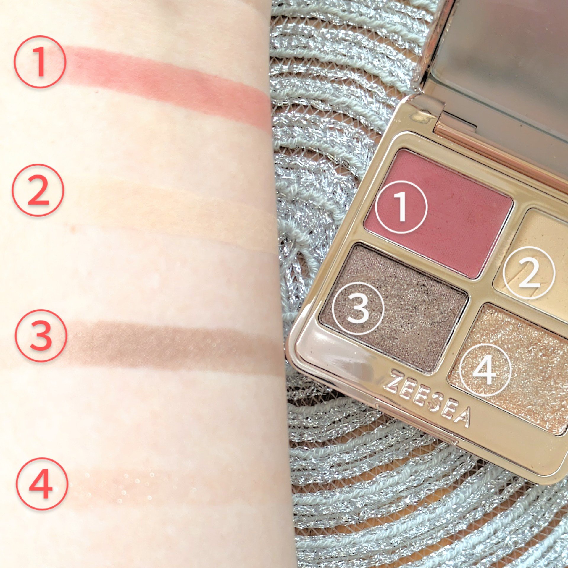 アニマルアイシャドウ(4シェード) 07 赤心/ZEESEA/アイシャドウパレットを使ったクチコミ（3枚目）