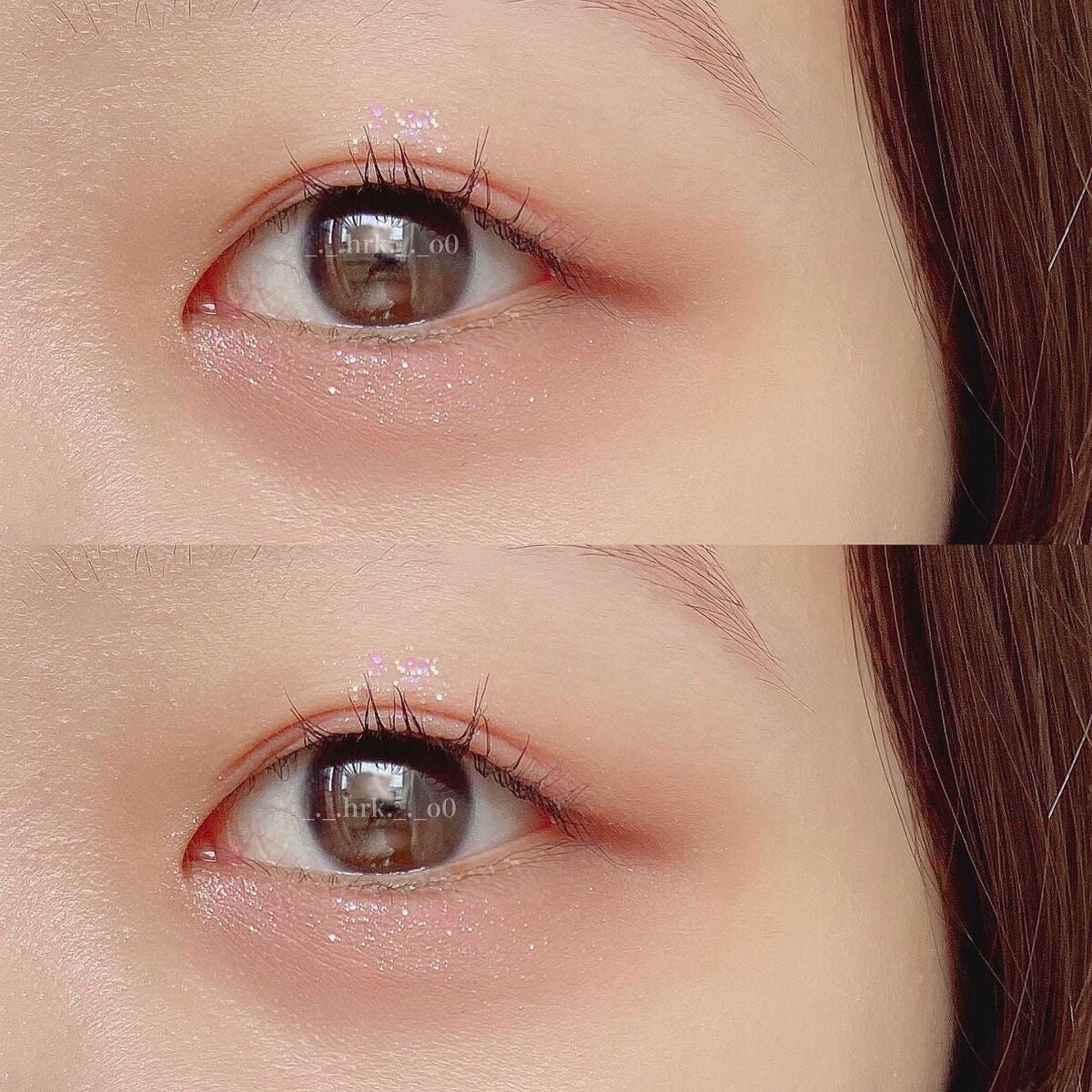 はるかの美容垢🐰 on LIPS 「このメイクほんっとに可愛い!!アイシャドウ1つでグリッターも使..」(1枚目)