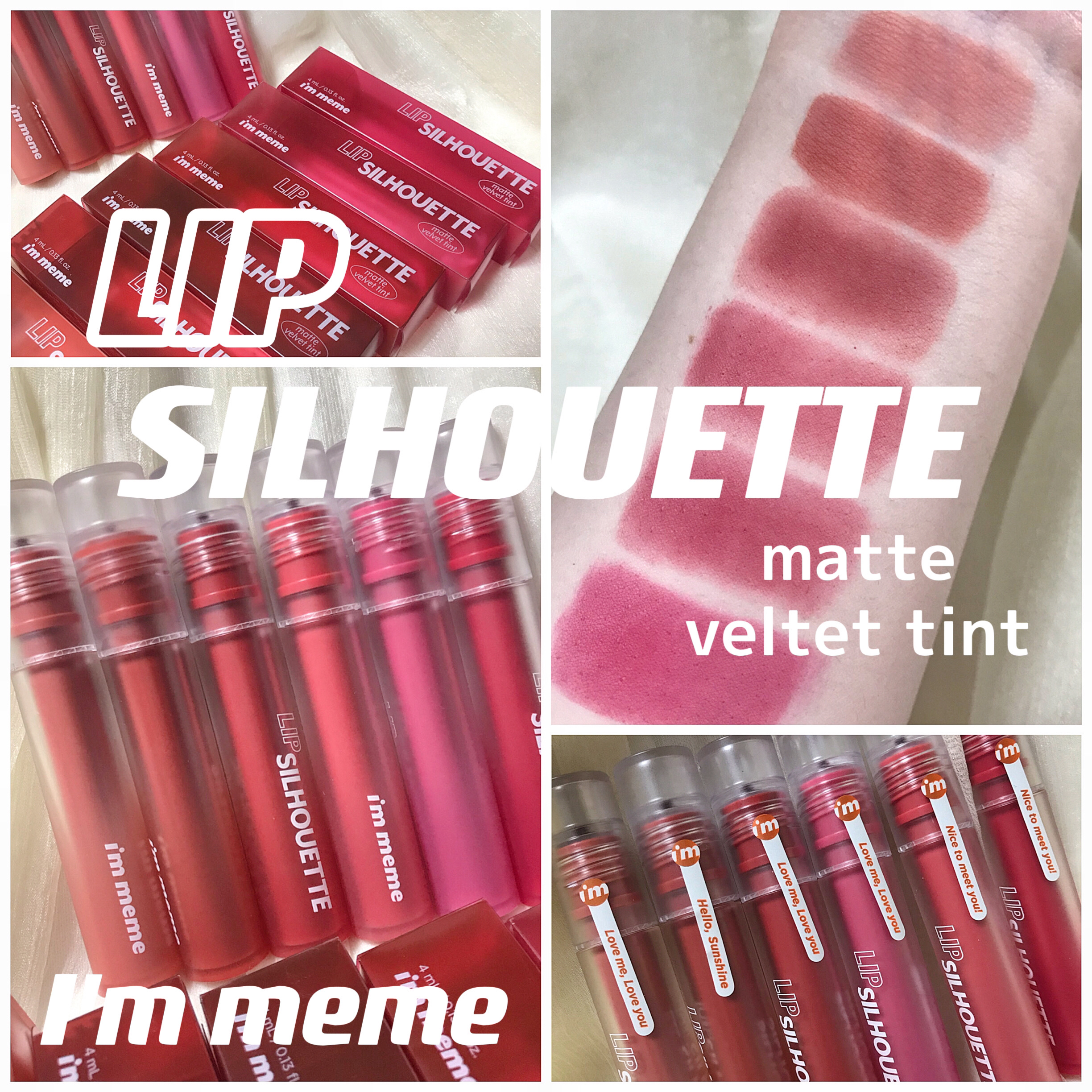 リップシルエットマットベルベットティント/i’m meme/リップティントを使ったクチコミ（1枚目）