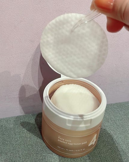 4番 毛穴ゼロたまご肌トナーパッド/numbuzin/トナーパッドを使ったクチコミ(4枚目)