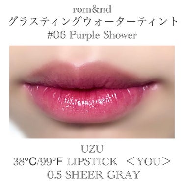 38℃/99℉ LIPSTICK  ＜YOU＞ -0.5  SHEER-GRAY/UZU BY FLOWFUSHI/口紅を使ったクチコミ（3枚目）