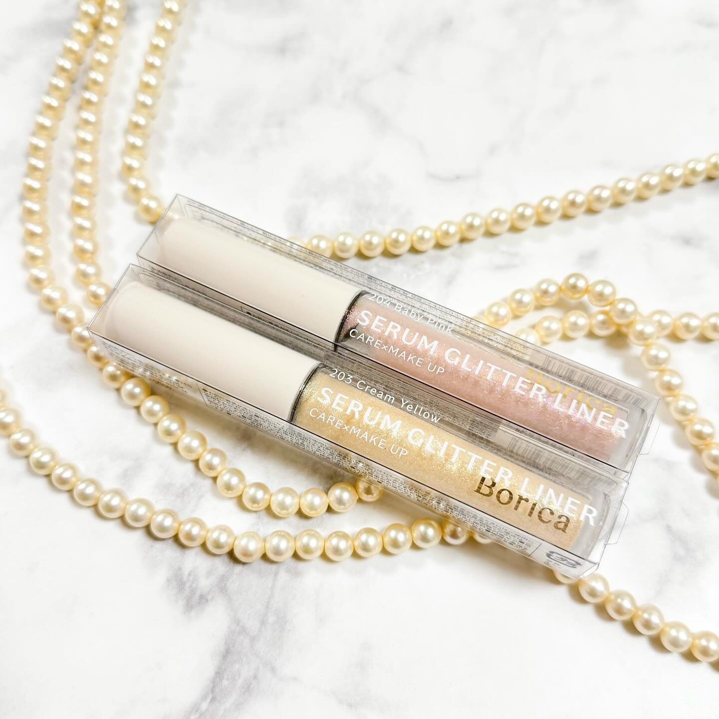 美容液ラメライナー 203 クリームイエロー/Borica/リキッドアイライナーを使ったクチコミ（2枚目）