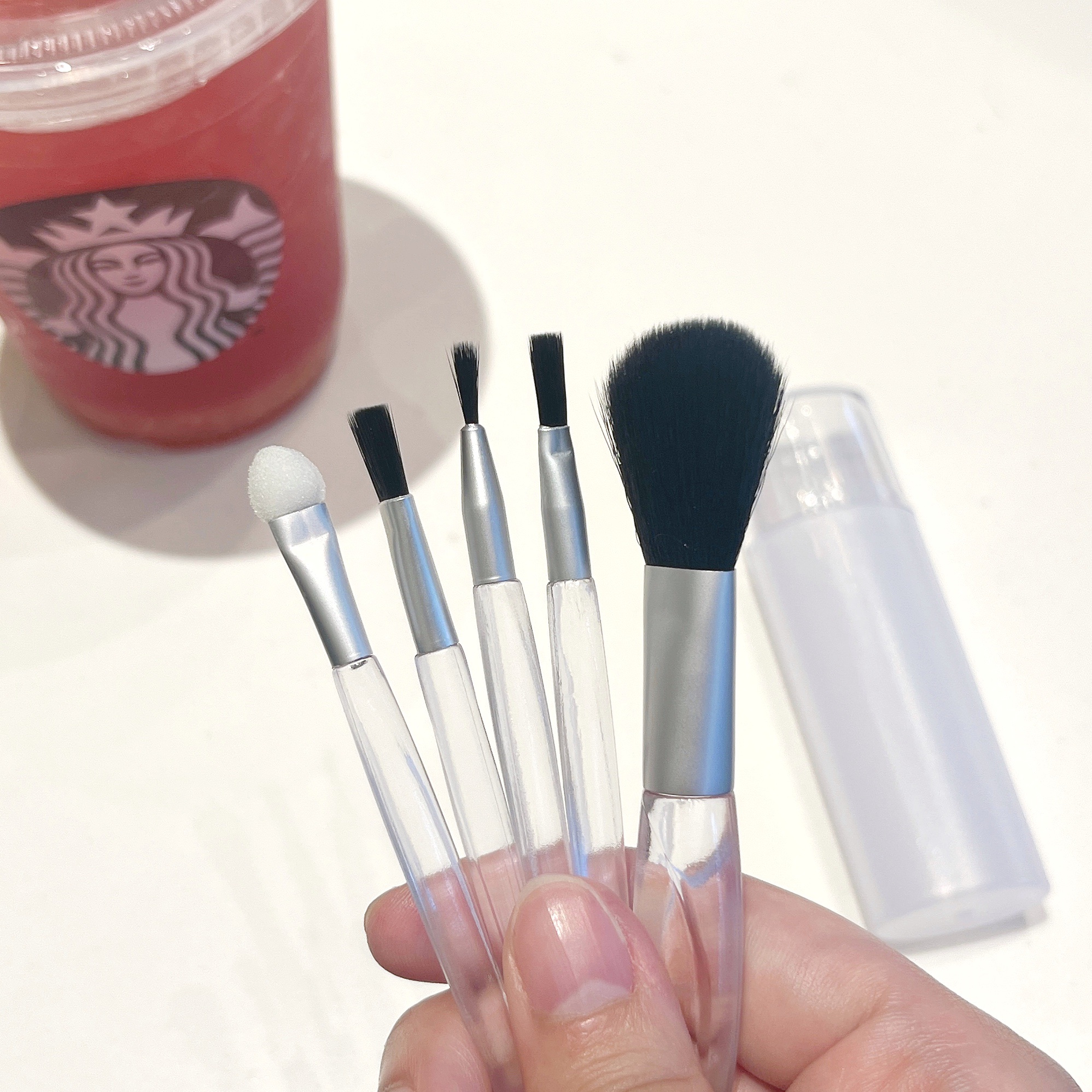 化粧ブラシ５点セットＡ/DAISO/メイクブラシを使ったクチコミ（1枚目）