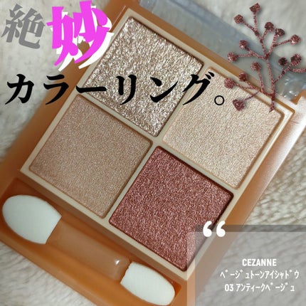 ベージュトーンアイシャドウ/CEZANNE/アイシャドウパレットを使ったクチコミ(1枚目)