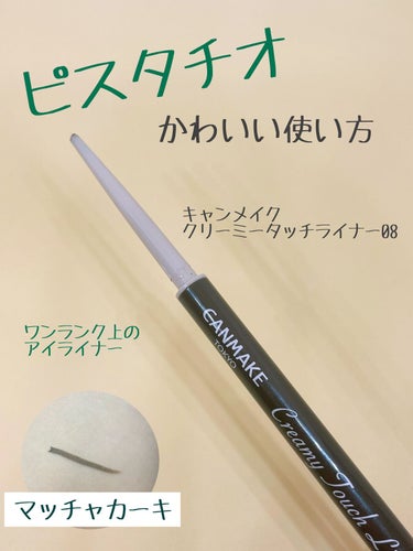 クリーミータッチライナー 08 マッチャカーキ/キャンメイク/ジェルアイライナーを使ったクチコミ（1枚目）