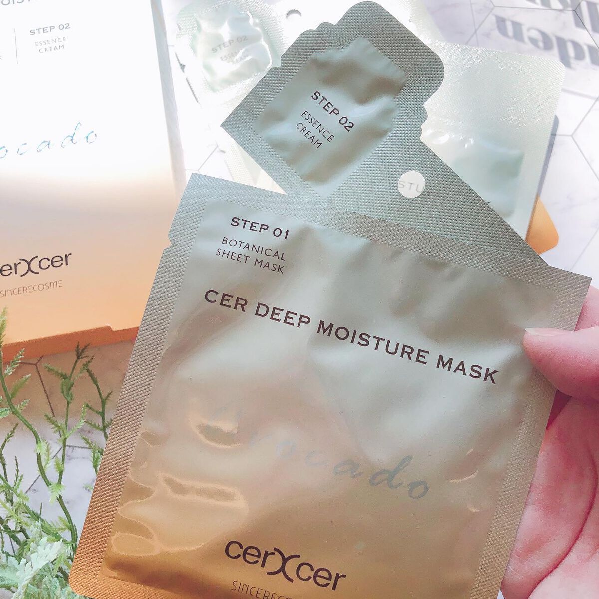 ディープモイスチャー マスク　(ケアクリーム付き)/cerXcer/シートマスク・パックを使ったクチコミ（3枚目）