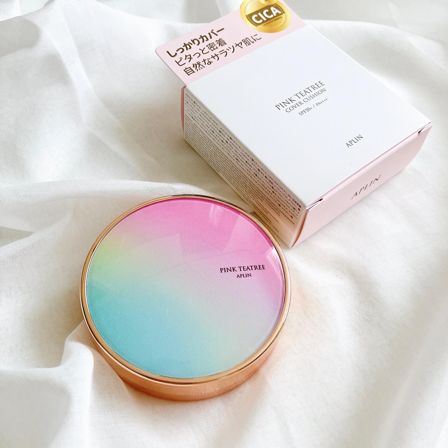 ピンクティーツリーカバークッション/APLIN/クッションファンデーションを使ったクチコミ（1枚目）