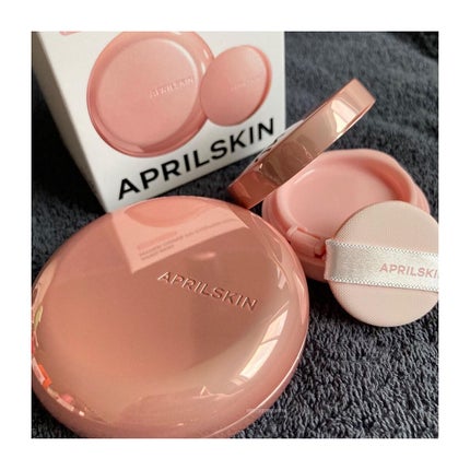 ハイパーカバーフィットクッション ピンク(桜エディション)/APRILSKIN/クッションファンデーションを使ったクチコミ(1枚目)