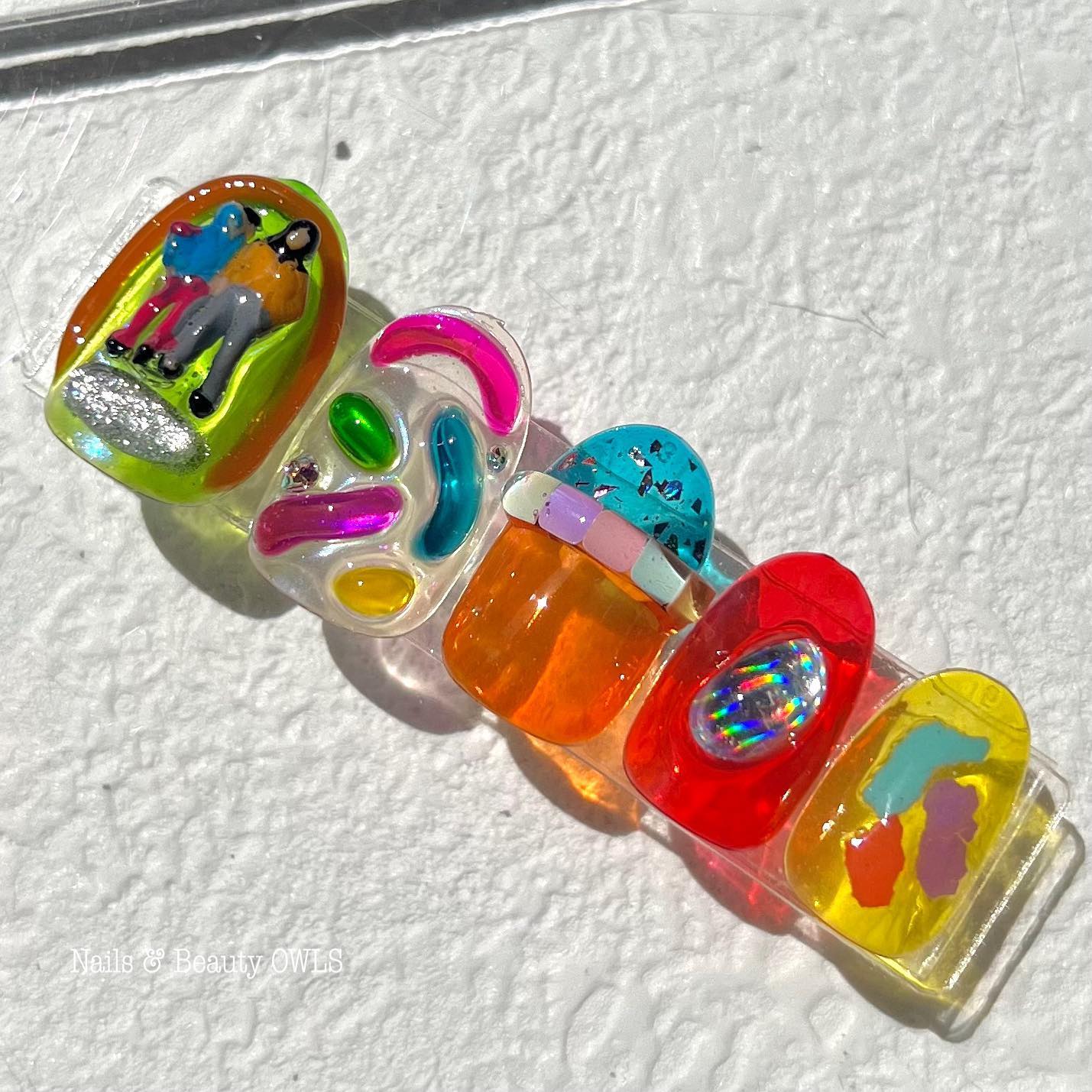 #カラフルネイル,#個性的ネイル,#個性派ネイル,#シンプルネイル,#韓国ネイル,#シアーカラーネイル,#春ネイル,#夏ネイル,#凸凹ネイル,#ぷっくりネイル,#ぷくぷくネイル,#立体ネイルのネイルデザイン