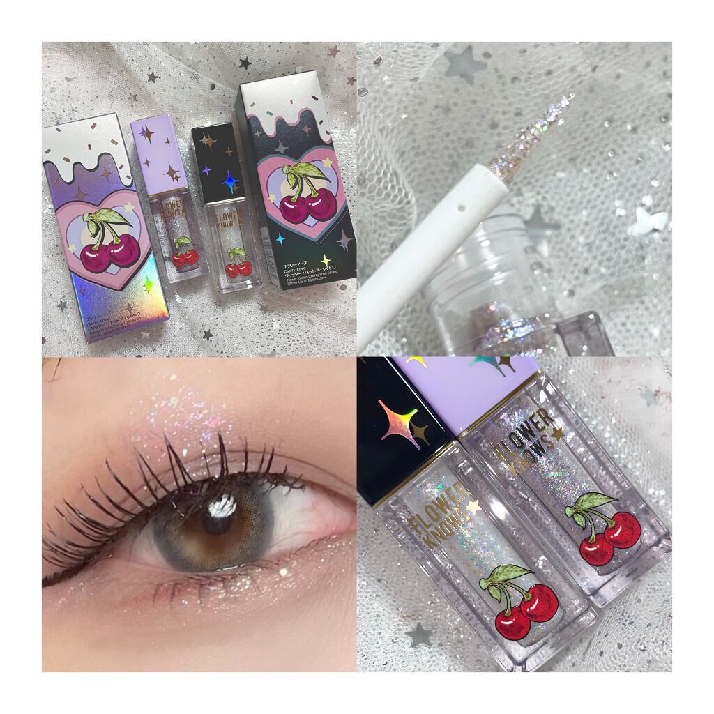Cherry Love グリッター リキッドアイシャドウ/FlowerKnows/グリッターを使ったクチコミ（3枚目）