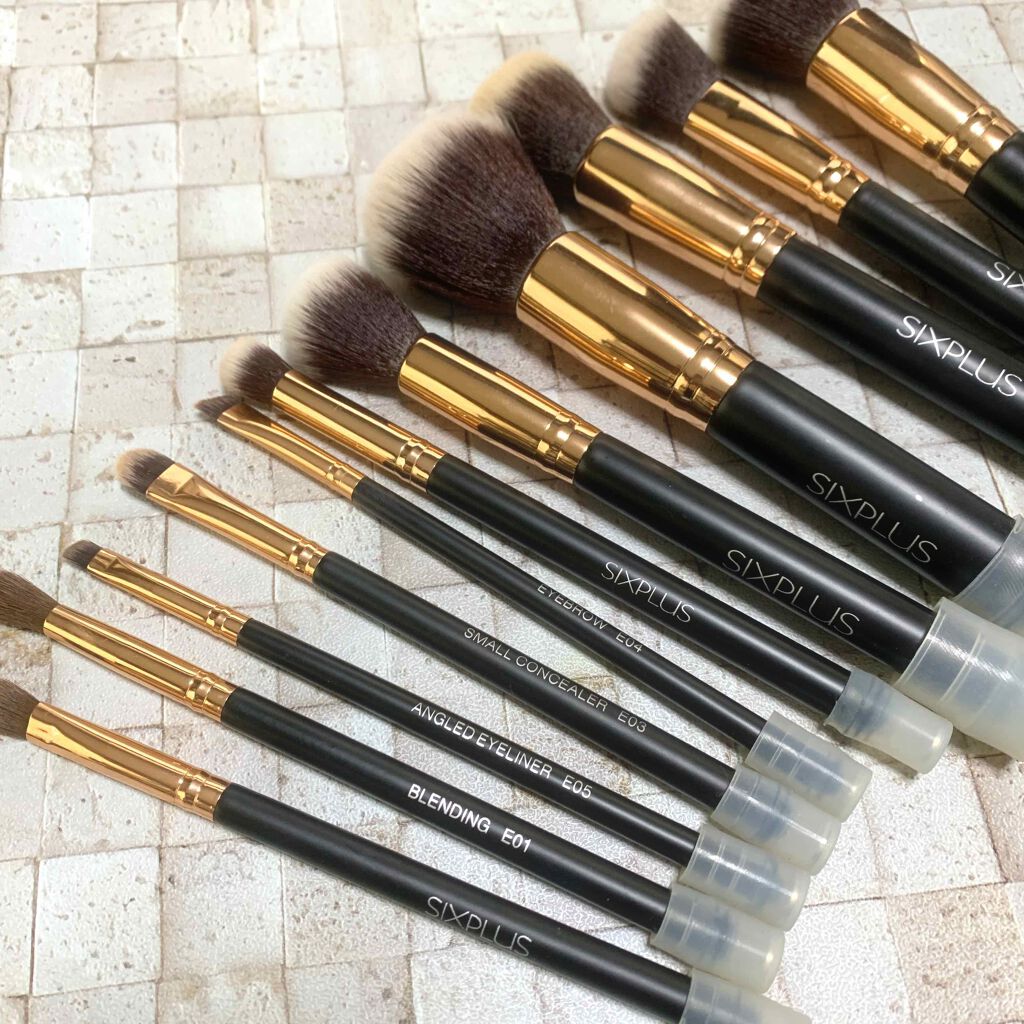 貴族のゴールド メイクブラシ11本セット 化粧ポーチ付き/SIXPLUS/メイクブラシを使ったクチコミ(3枚目)