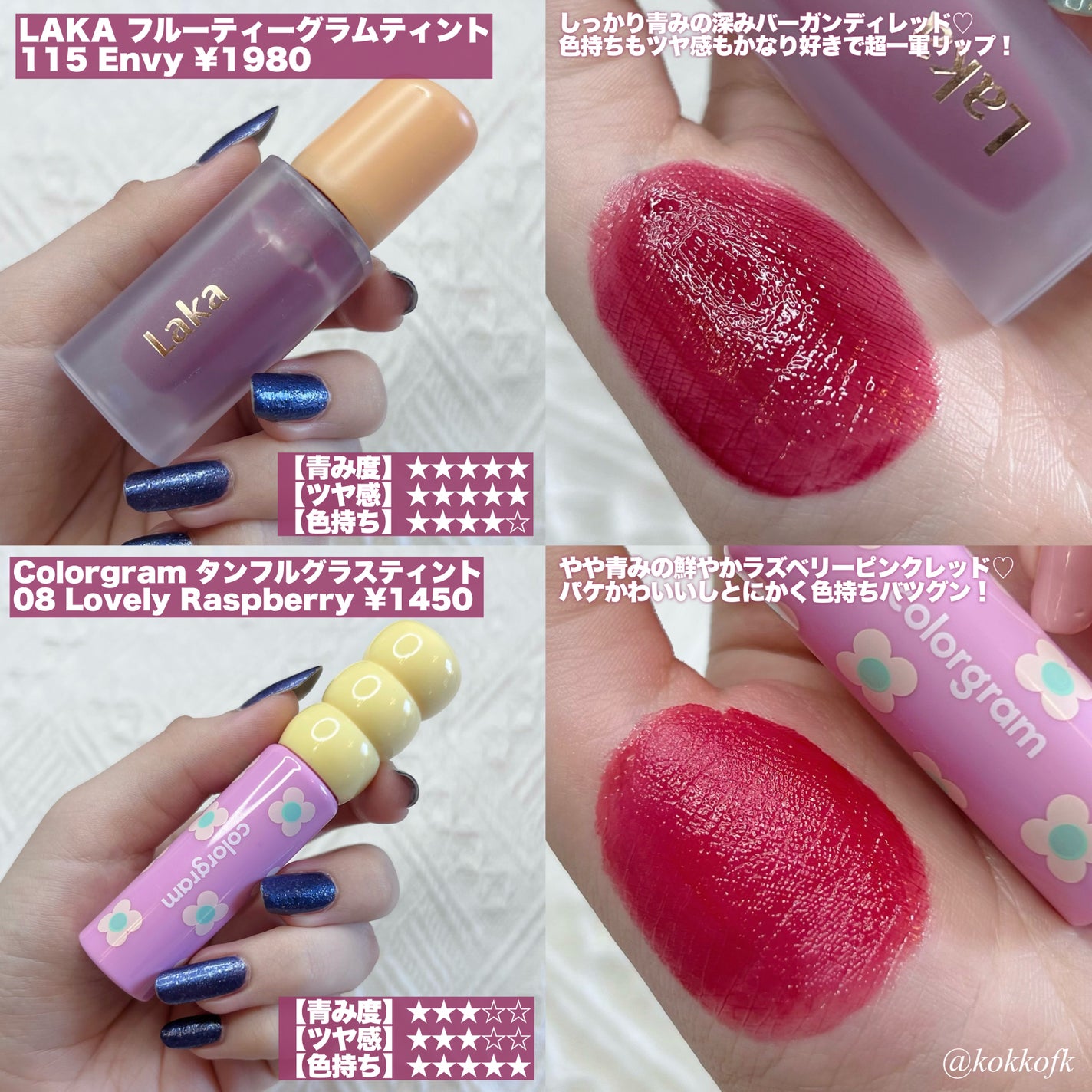 ジューシーラスティングティント/rom&nd/リップティントを使ったクチコミ(2枚目)