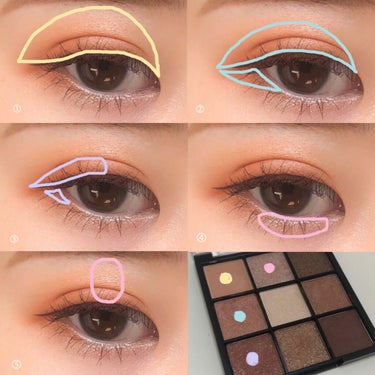 UR GLAM　BLOOMING EYE COLOR PALETTE/U R GLAM/パウダーアイシャドウを使ったクチコミ（2枚目）