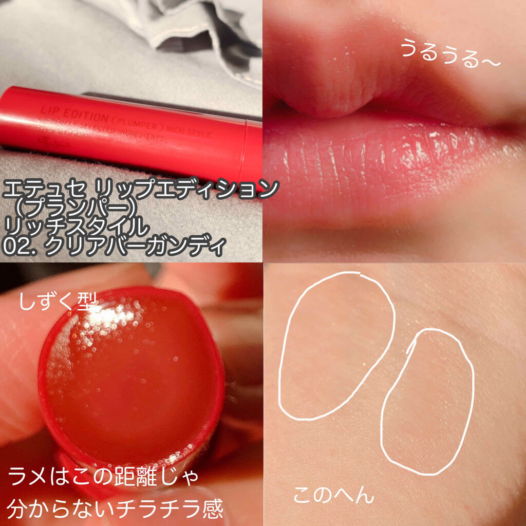 エテュセ リップエディション（プランパー）リッチスタイル/ヘルシースタイル/ettusais/リップケアを使ったクチコミ（2枚目）