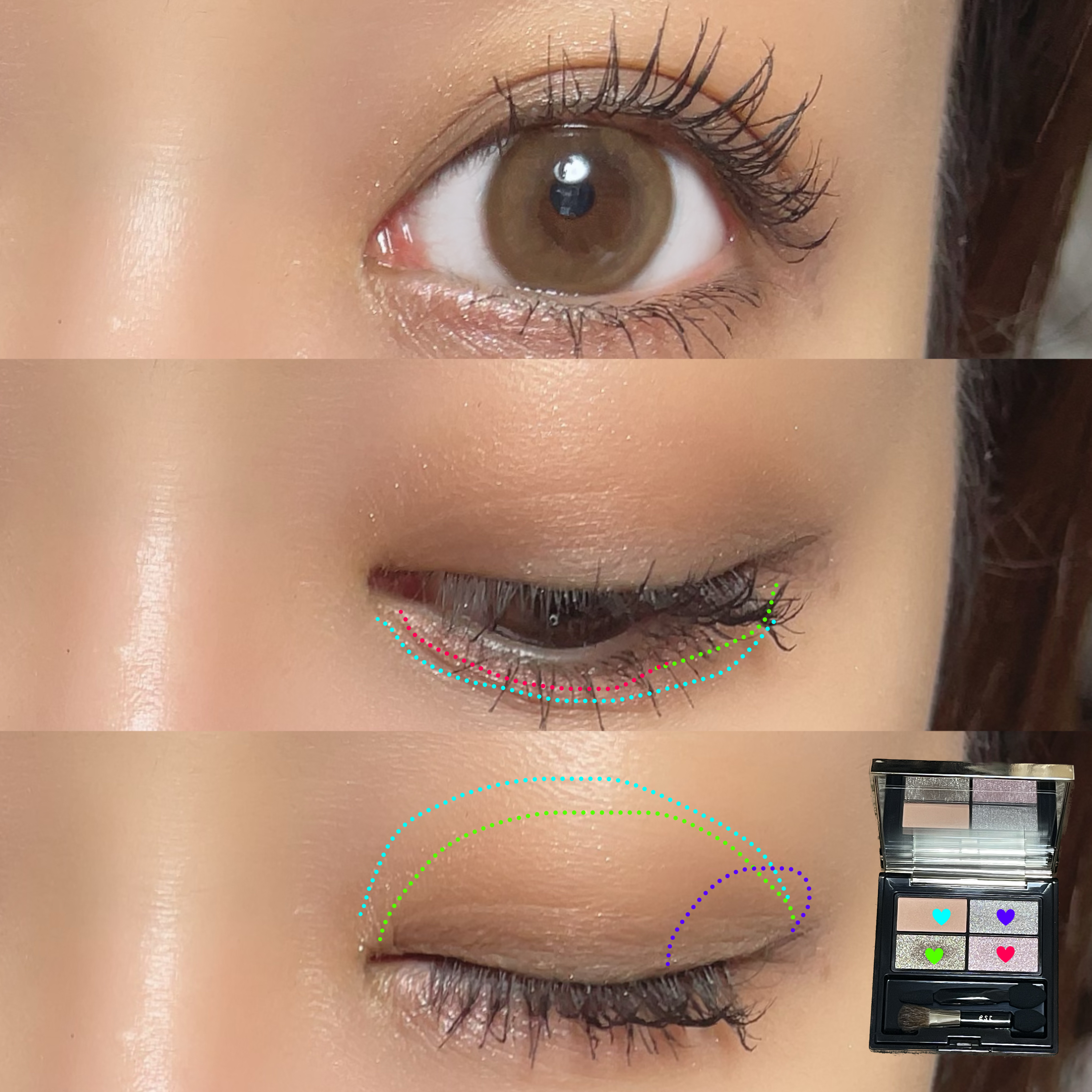 ピュア クラリティ シアー アイシャドウ/est/アイシャドウパレットを使ったクチコミ（3枚目）