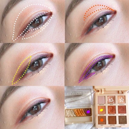 ともこ on LIPS 「オレンジとパープルで夕焼けをイメージしたアイメイクにしてみまし..」(4枚目)