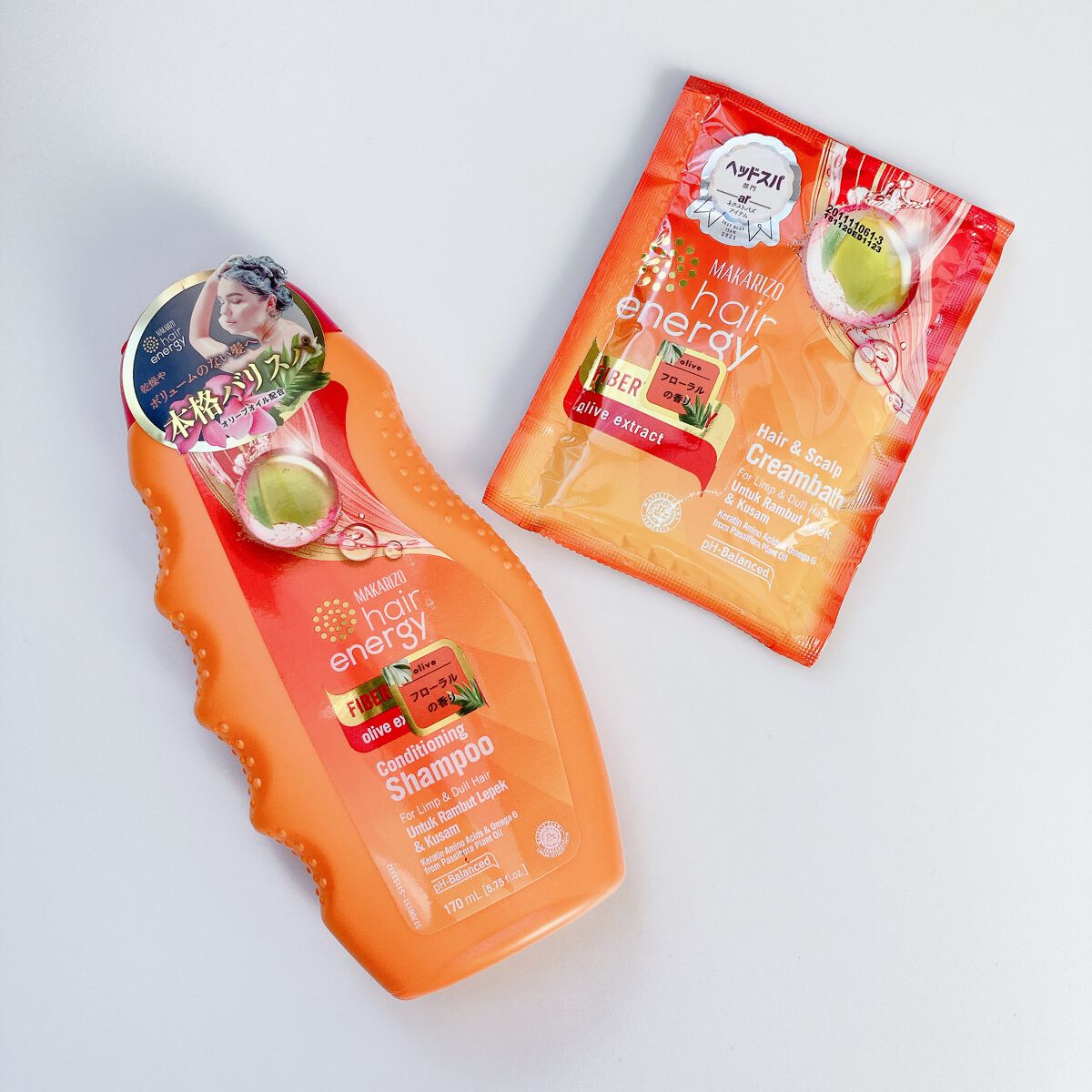 ヘアエナジー　クリームバス　ファイバーセラピーヘア＆スカルプクリーム/MAKARIZO/ヘアミルクを使ったクチコミ（1枚目）