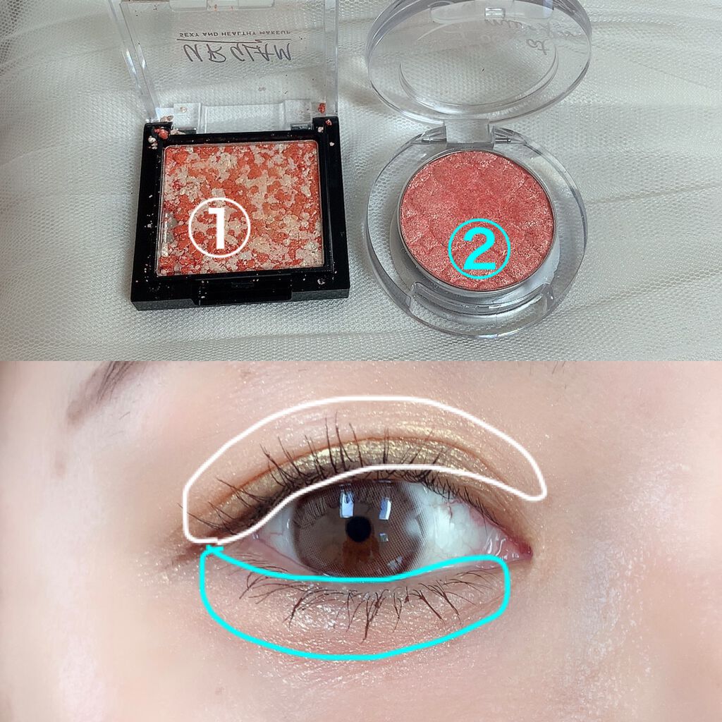 ルックアット マイアイジュエル OR202/ETUDE/単色アイシャドウを使ったクチコミ（3枚目）