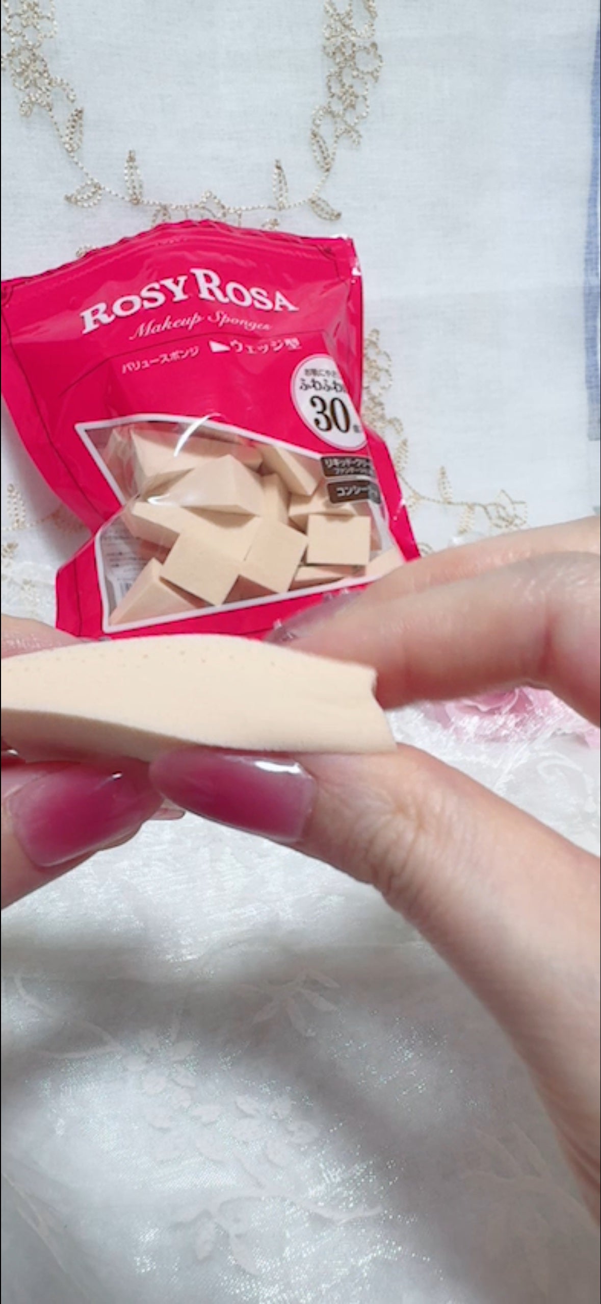 バリュースポンジN ウェッジ型タイプ 30P/ロージーローザ/パフ・スポンジを使ったクチコミ(2枚目)