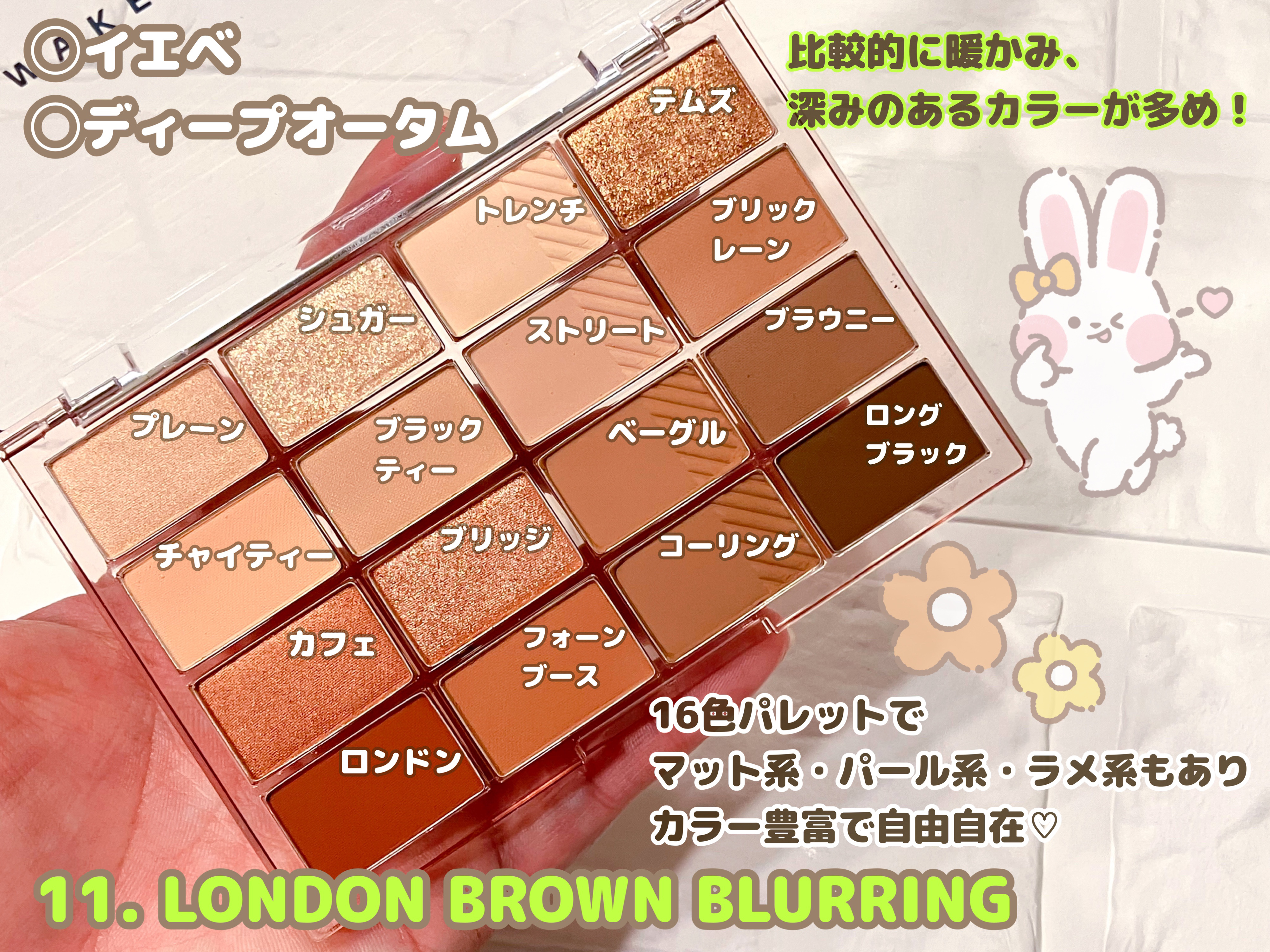 ソフトブラーリングアイパレット/wakemake/アイシャドウパレットを使ったクチコミ（2枚目）