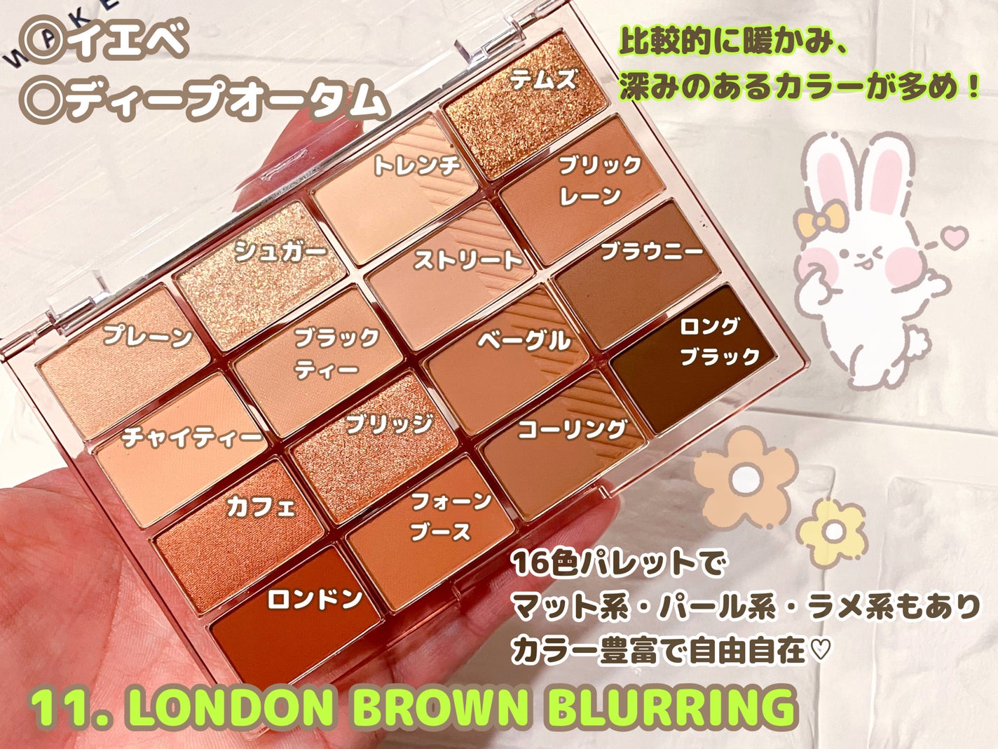 ソフトブラーリングアイパレット/wakemake/アイシャドウパレットを使ったクチコミ(2枚目)