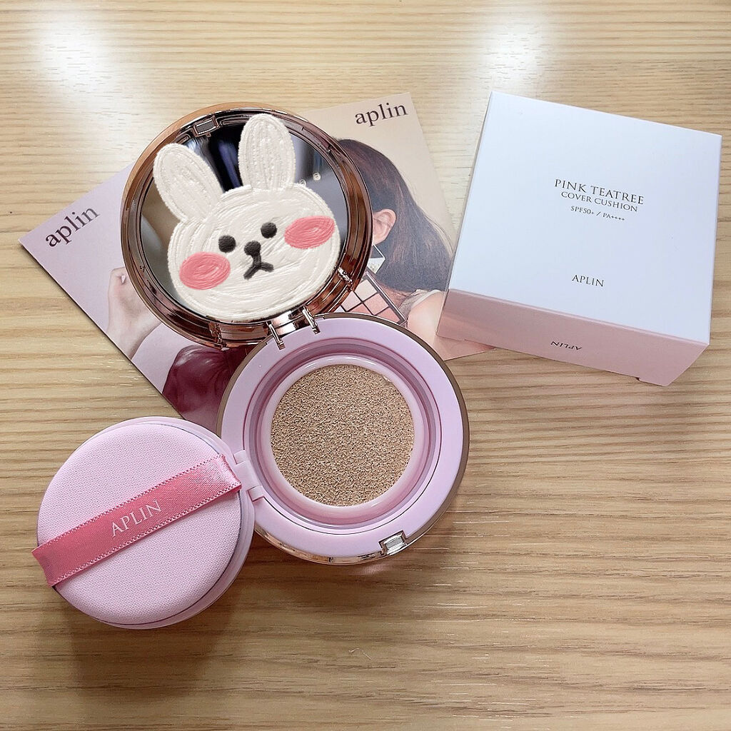 ピンクティーツリーカバークッション/APLIN/クッションファンデーションを使ったクチコミ（2枚目）
