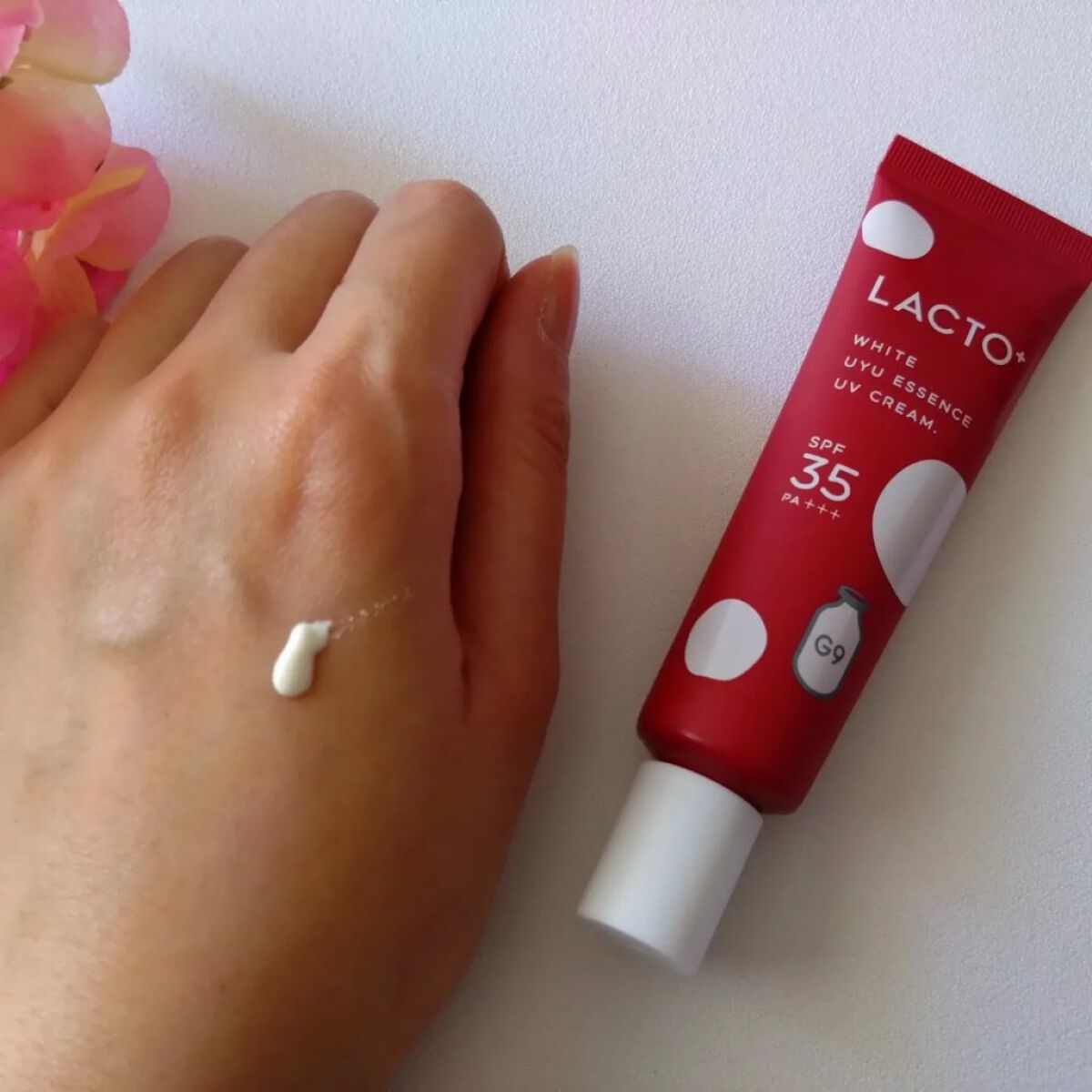 ウユエッセンス UVクリーム  LACTO+/G9SKIN/日焼け止めクリームを使ったクチコミ（2枚目）